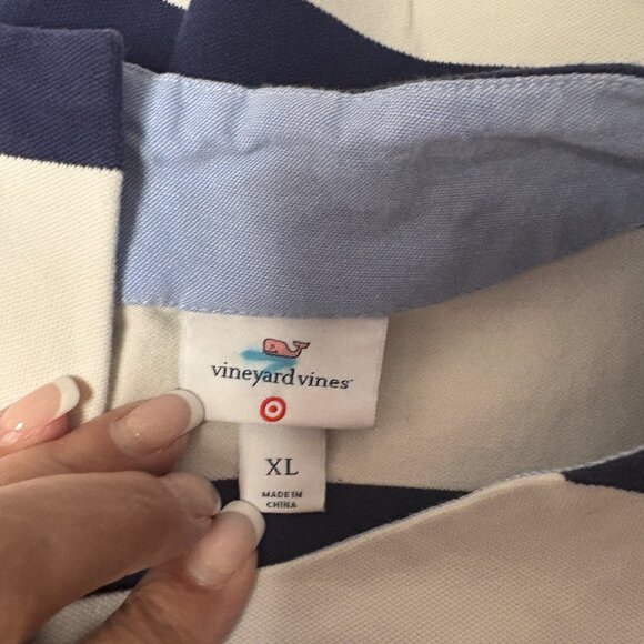 Vineyard Vines Dress Womens Sz XL Navy White Striped Sleeveless Nautical Casual - Picture 6 of 9